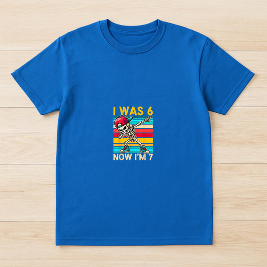 I was 6 Now I'm 7 Year Old 7th Birthday 67 Dabbing Boys Kids T-Shirt