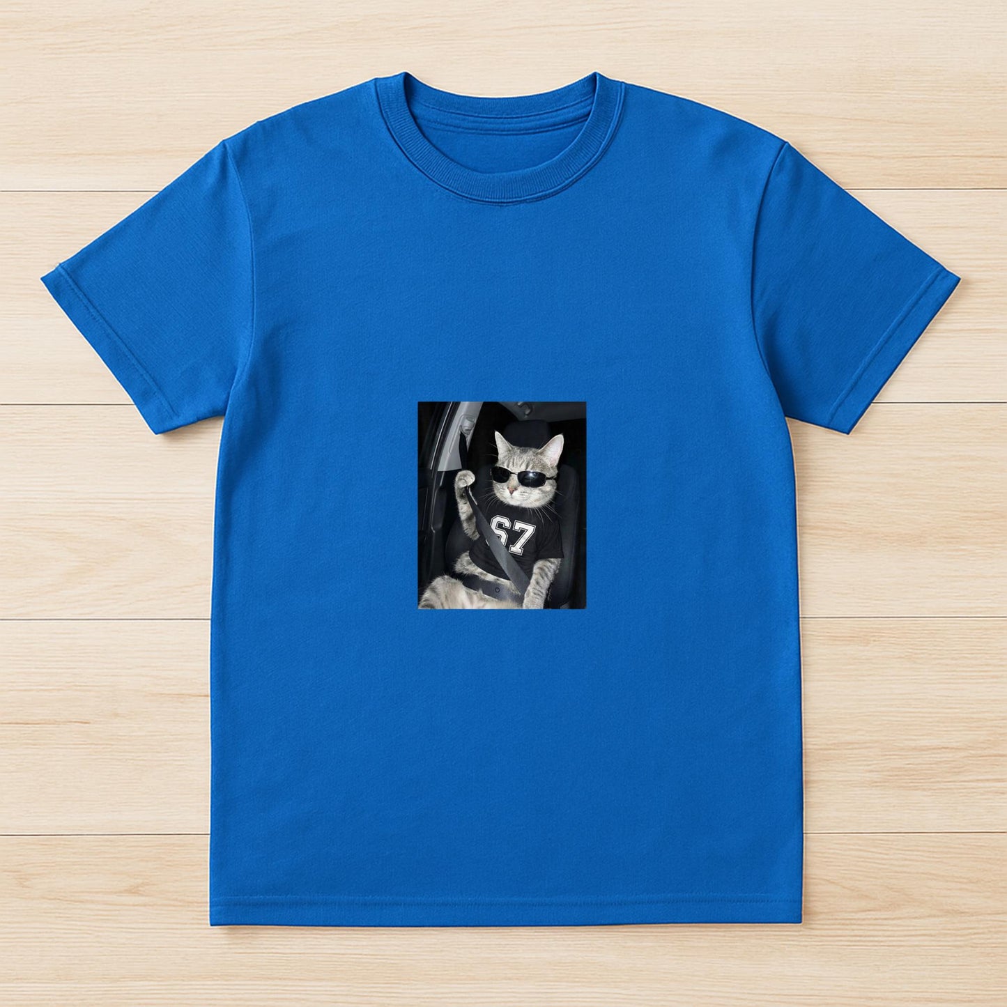 67 Cat Wearing Sunglasses Gen Alpha Funny Six Seven 6 7 Meme T-Shirt