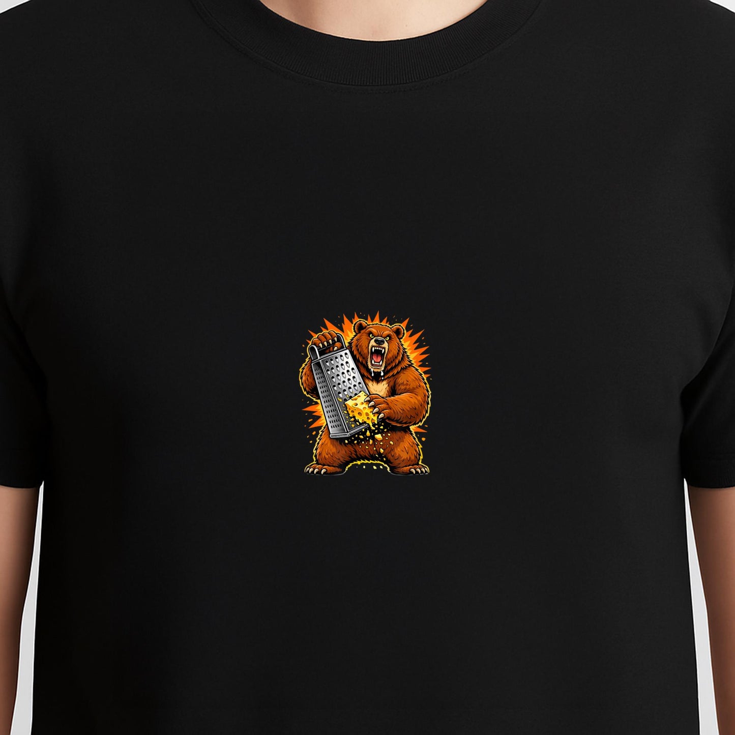 Angry Bear Grating Cheese Grater Hater T-Shirt