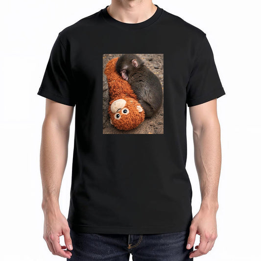 Baby Monkey Plush Toy T-Shirt Vintage Graphic Tee Comfort Colors Style Tshirt