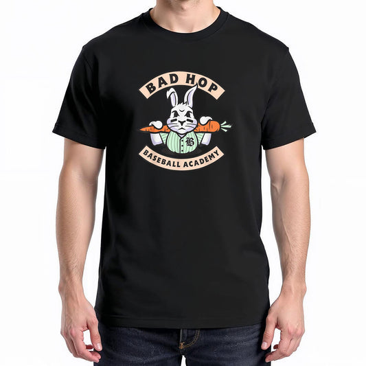 Bad Hop Baseball Academy Angry Bunny Mascot Sports T-Shirt