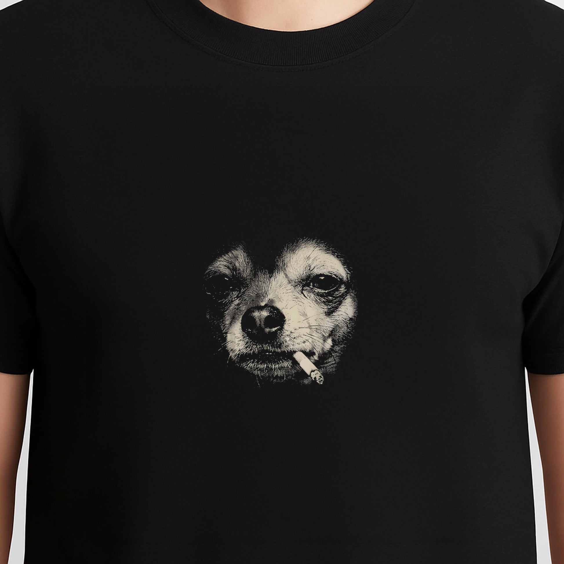Dog Smoking Cigarette Funny Chihuahua Meme T-Shirt