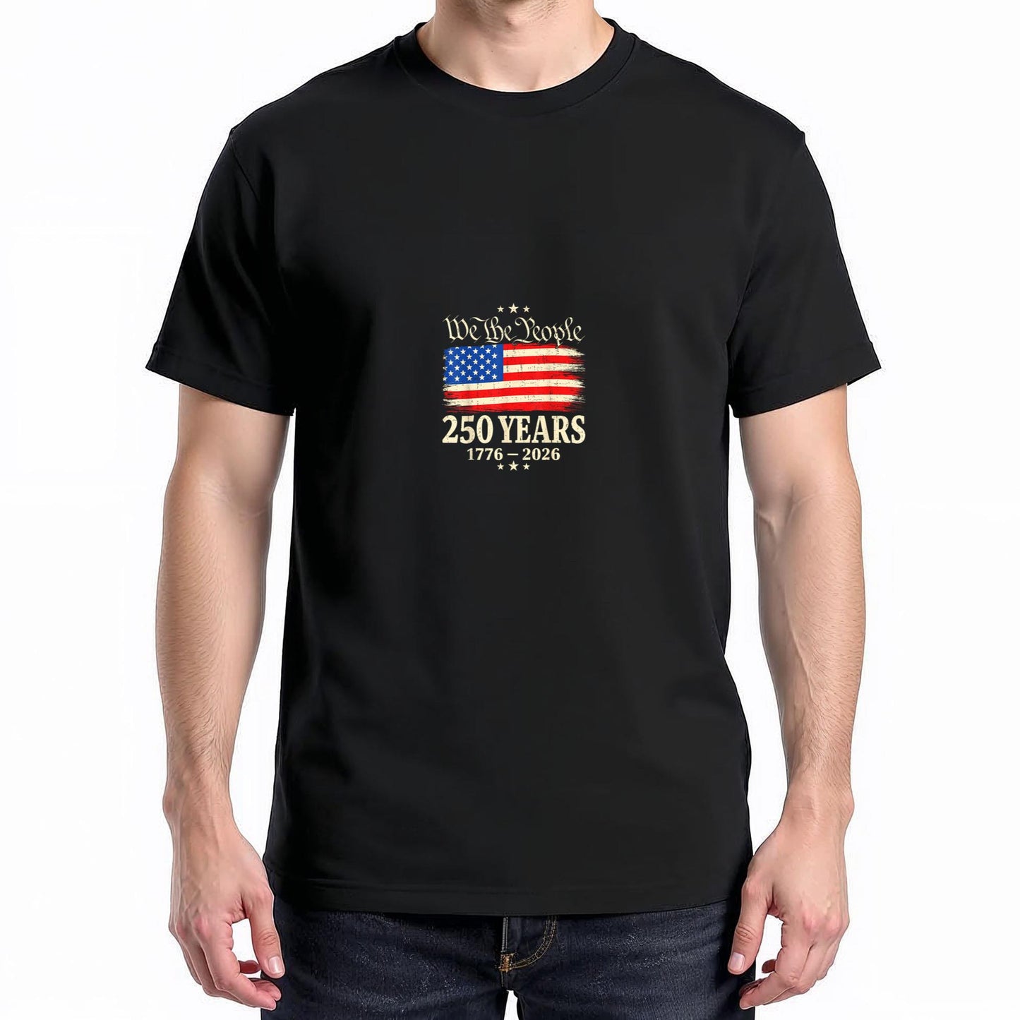 Flag Vintage 250 Years American 1776 2026 250th USA Birthday T-Shirt